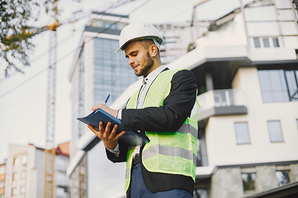Building surveyor holding a clipboard