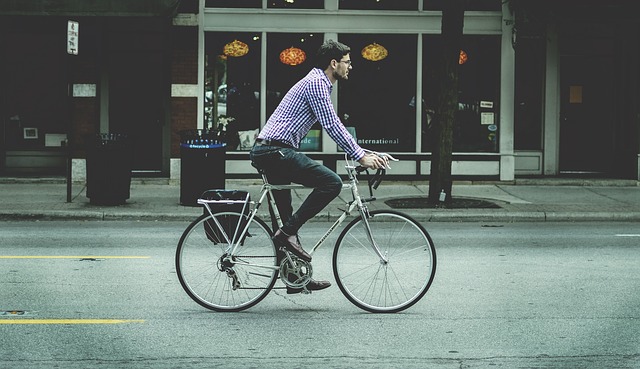 Cyclist on a road