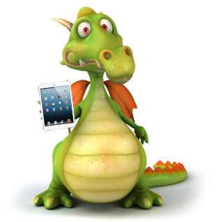 Ivor holding an iPad mini